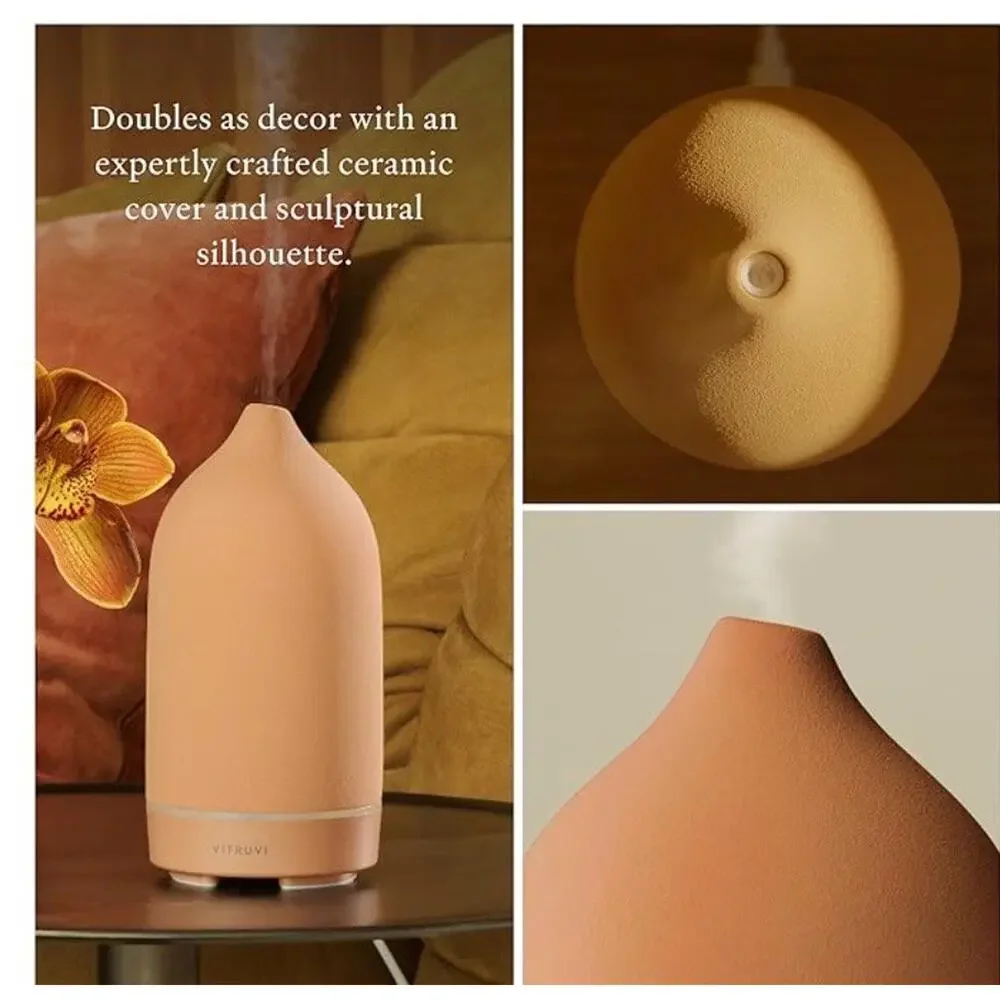 Vitruvi Stone Diffuser, Ceramic Essential Oil Diffuser for Aromatherapy